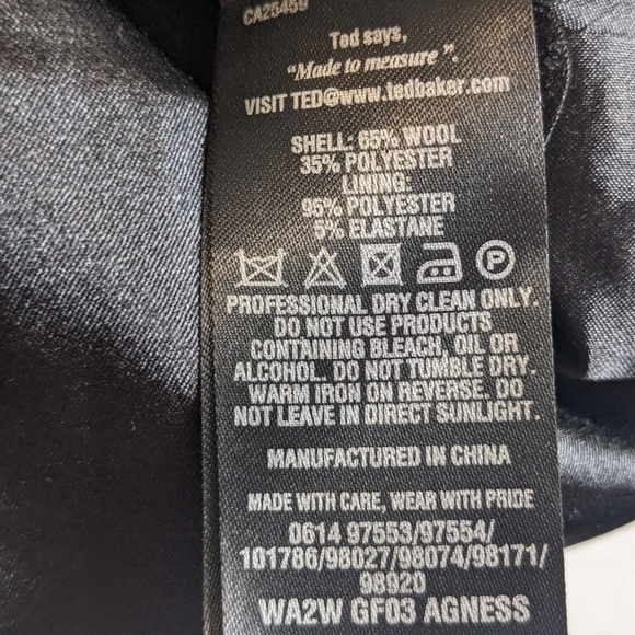 Elegant Ted Baker Wool Blend  Black Women's Pencil  Skirt US Size 10 - Picture 6 of 11